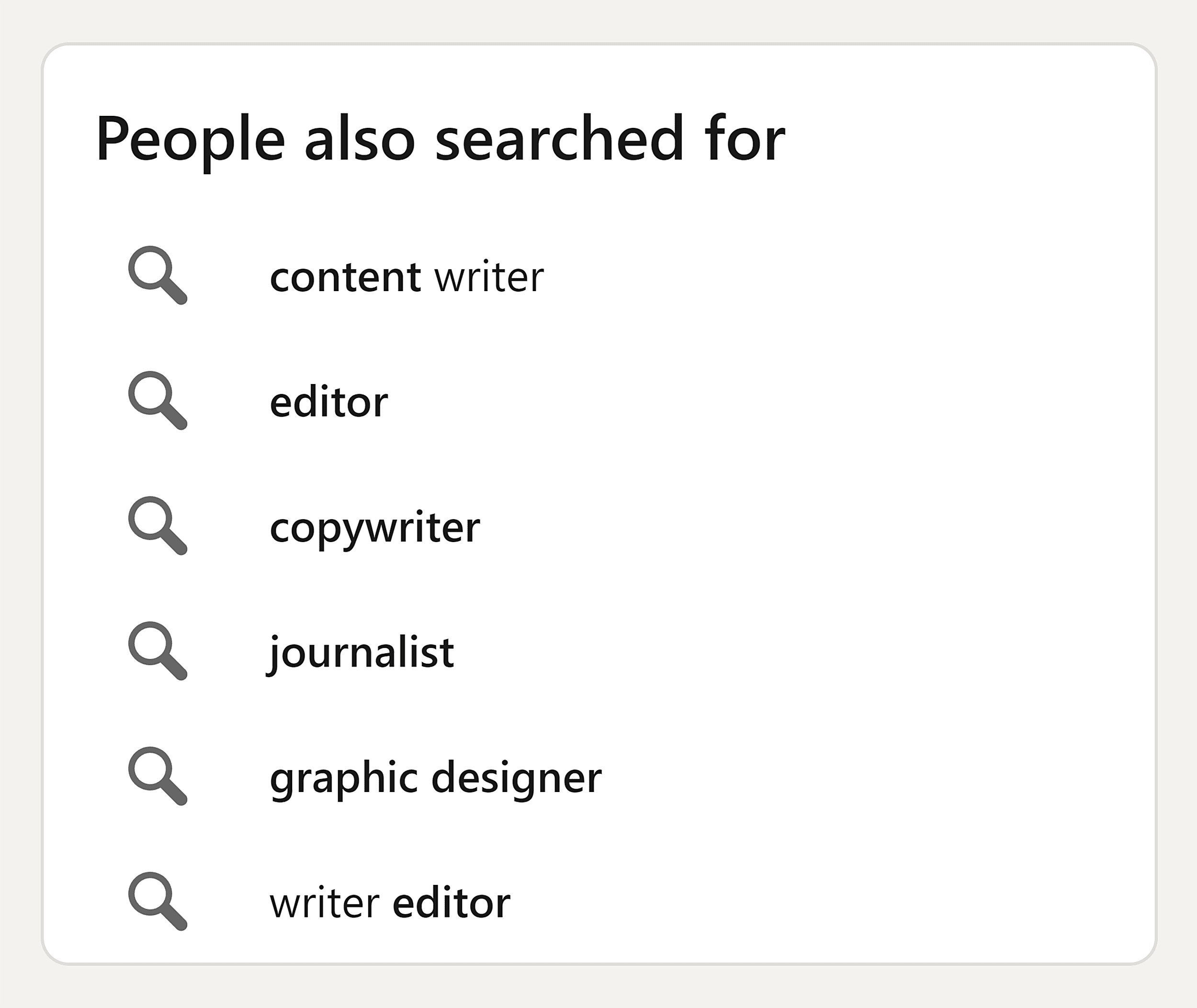 LinkedIn – People also searched for