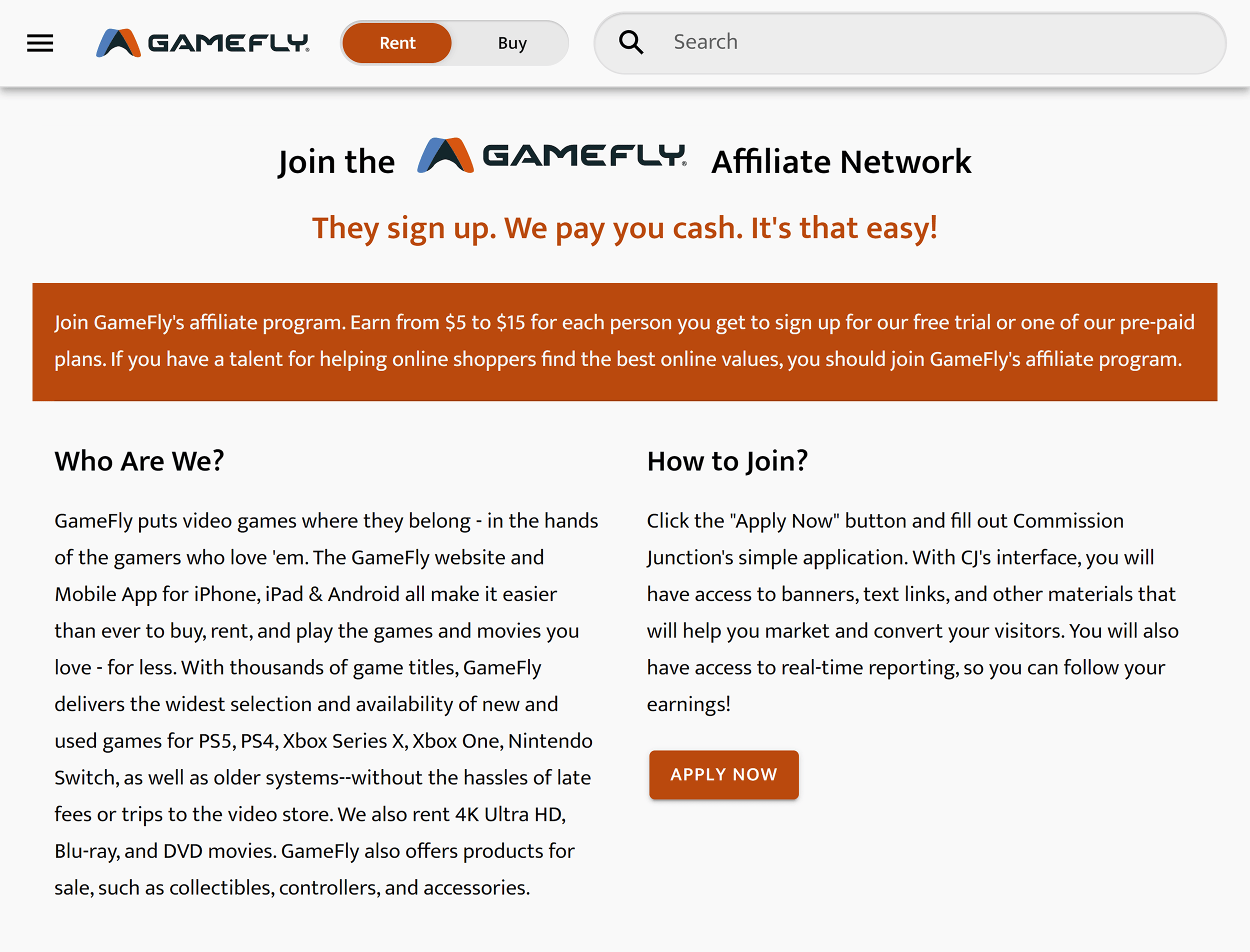 GameFly Affiliate Program