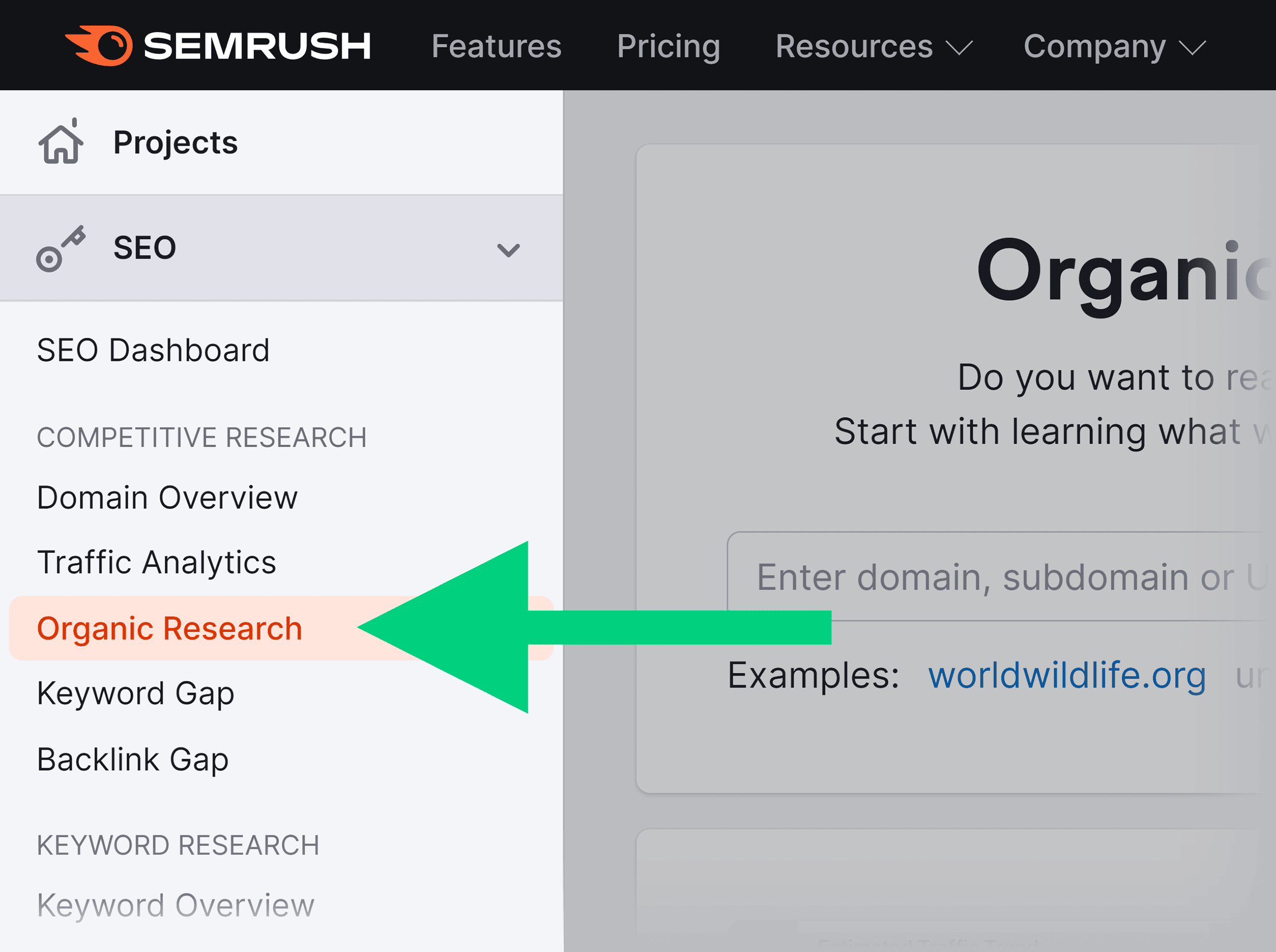 Semrush – Organic Research