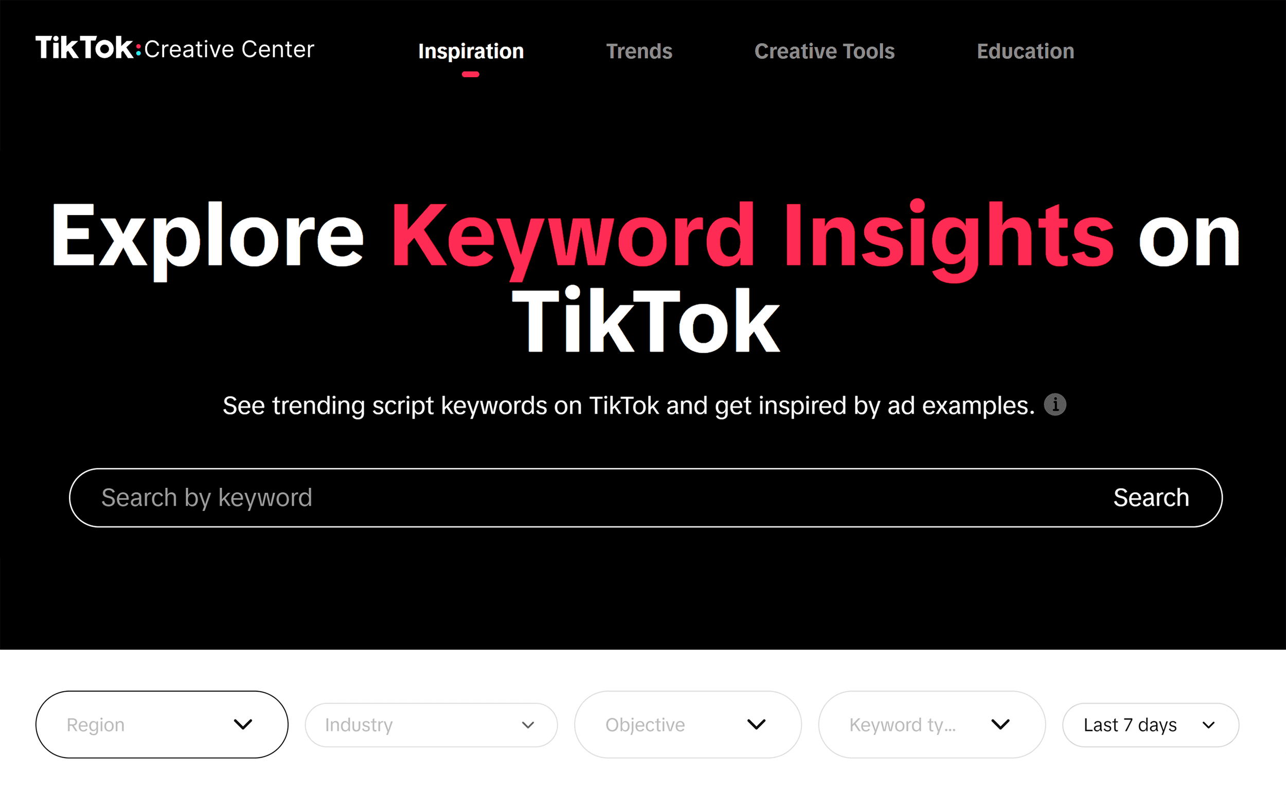 TikTok – Keyword Insights tool