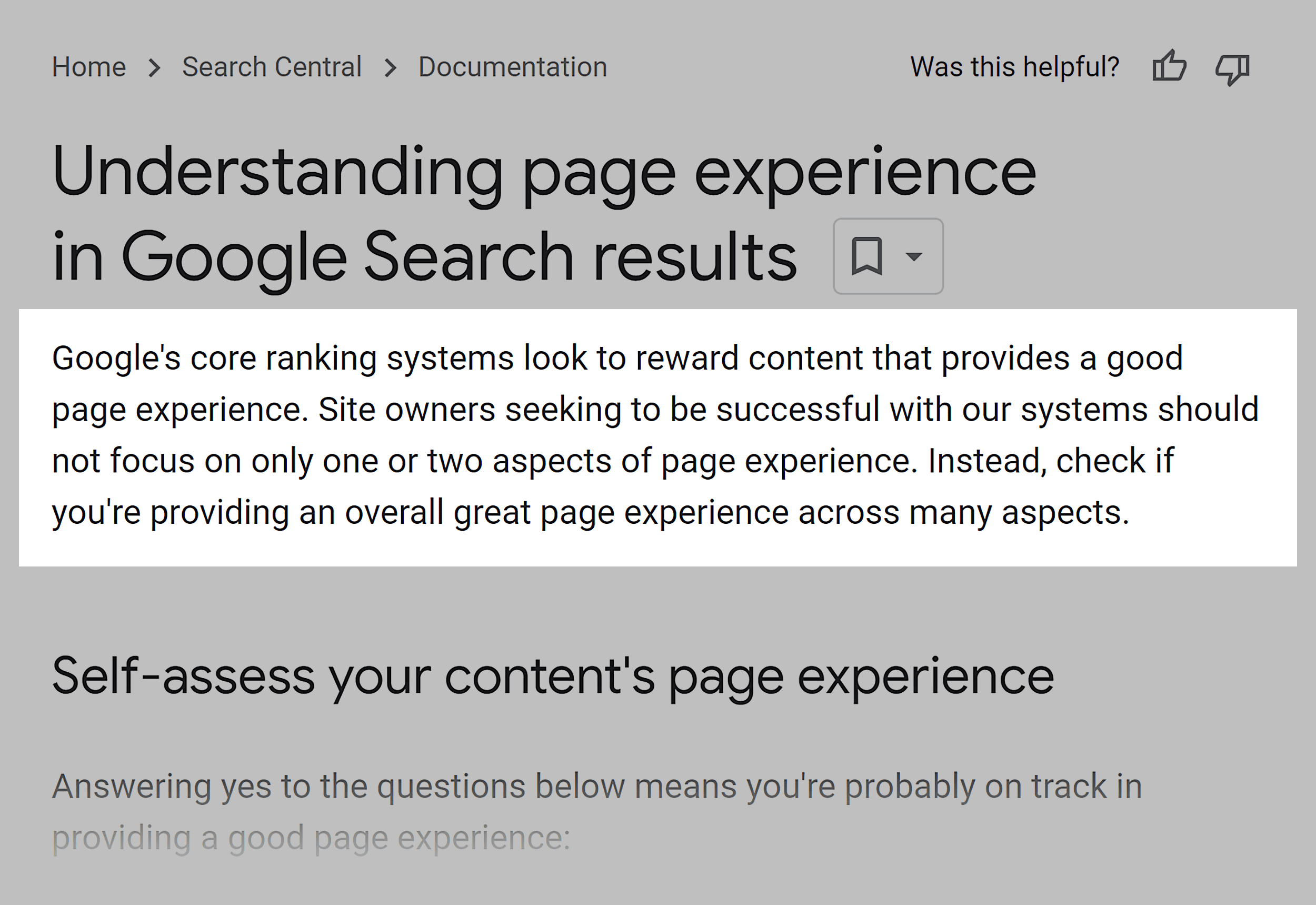 Google – Understanding page experience
