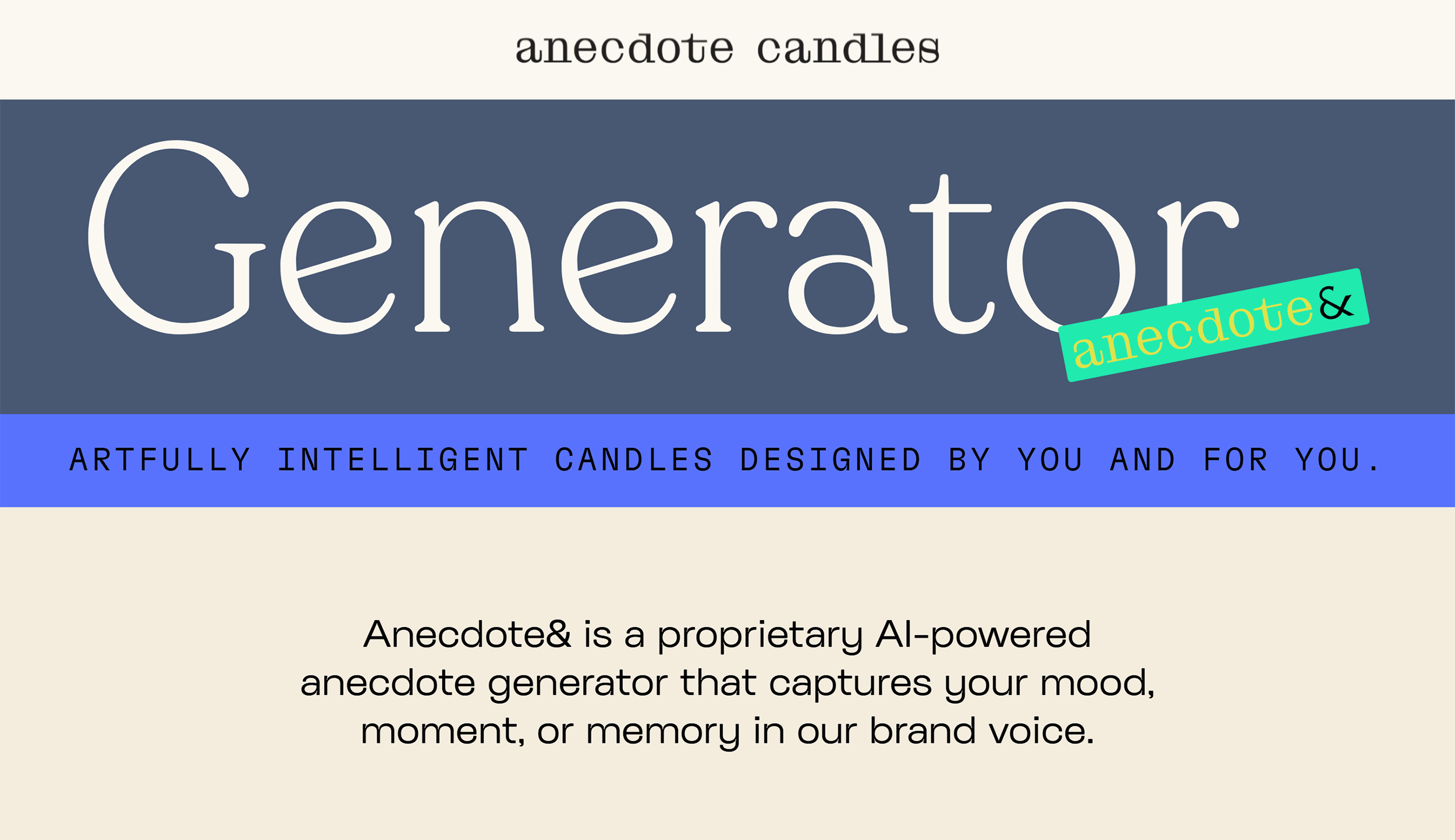 Anecdote Candles – AI Generator