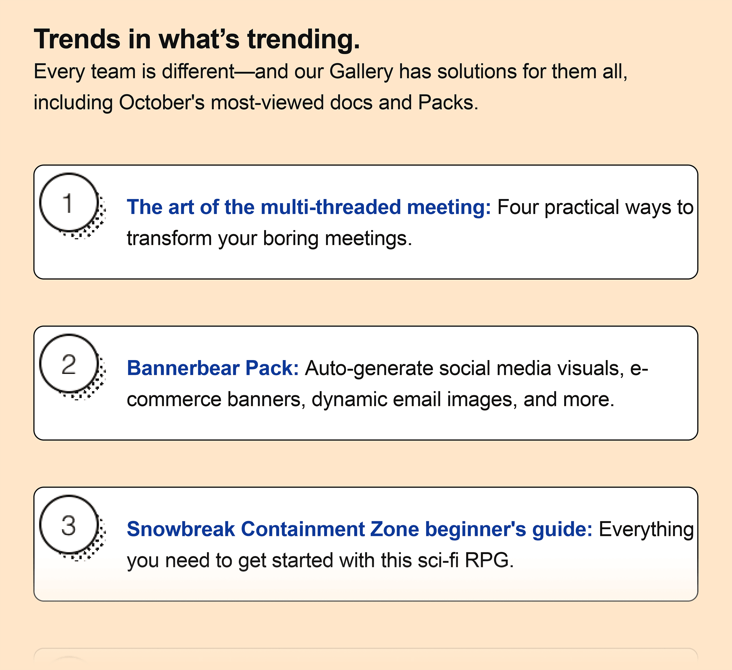 Coda newsletter – Trends