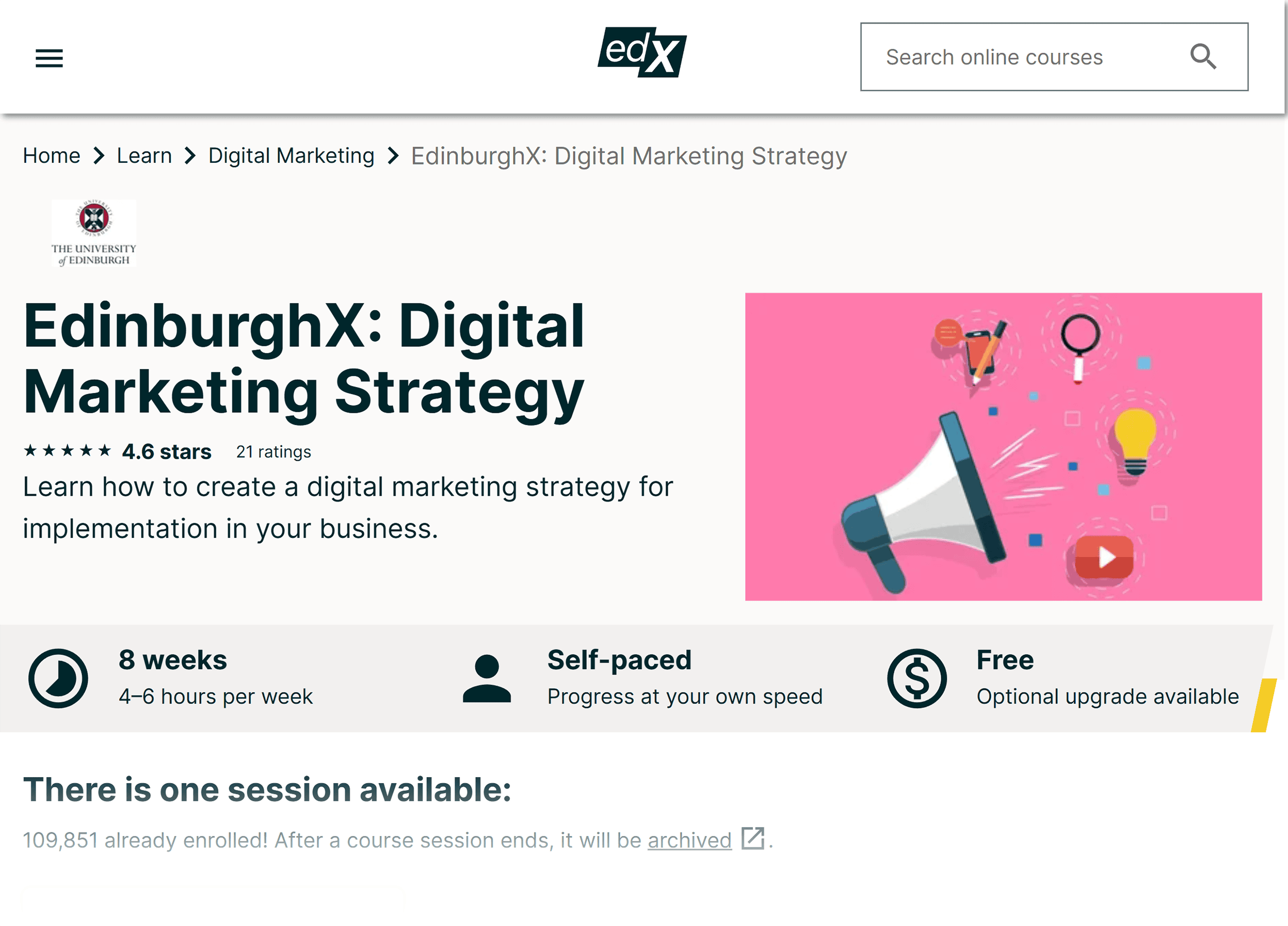 EDX – Digital Marketing Strategy