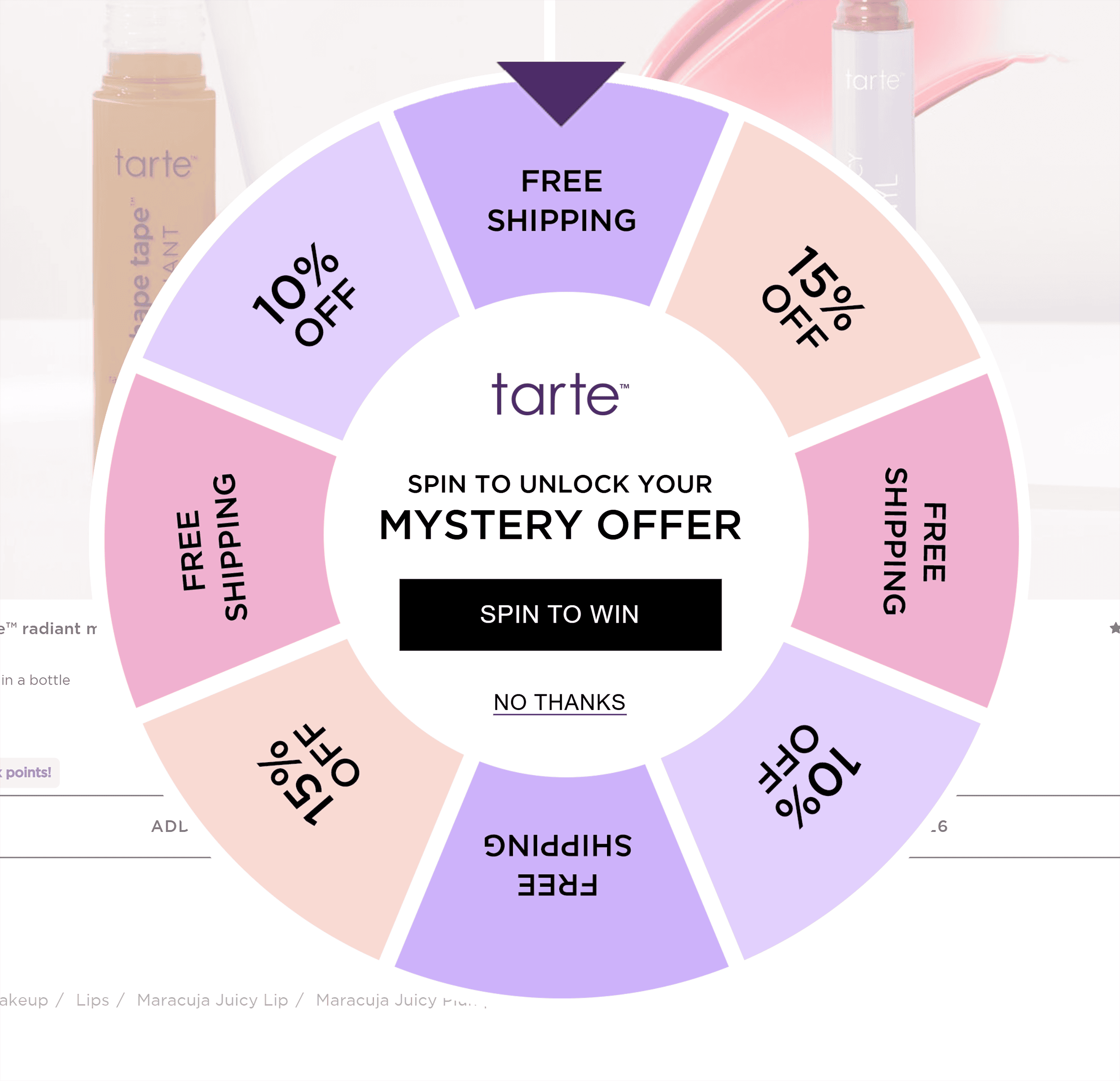 Tarte Cosmetics – Spin-to-win