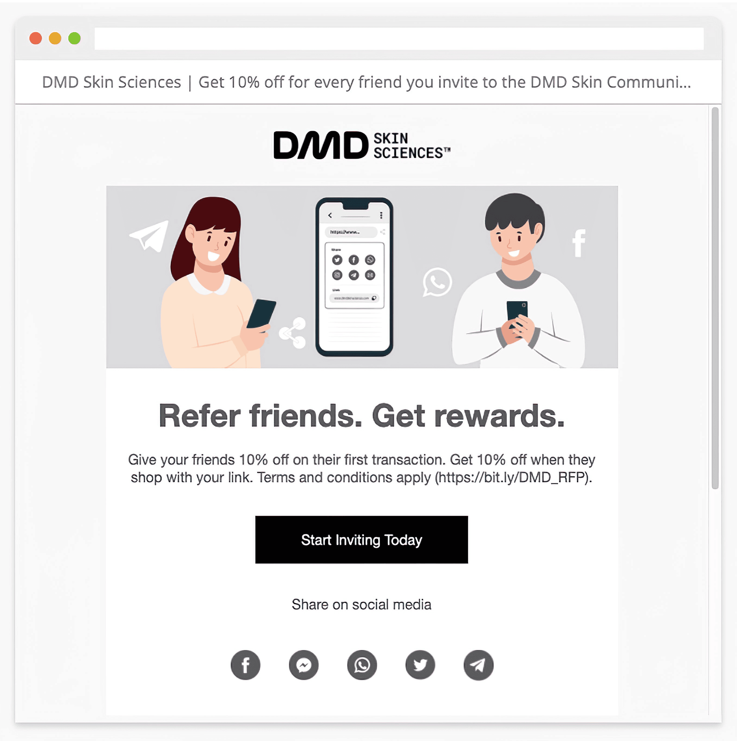 DMD Skin Sciences – Email marketing