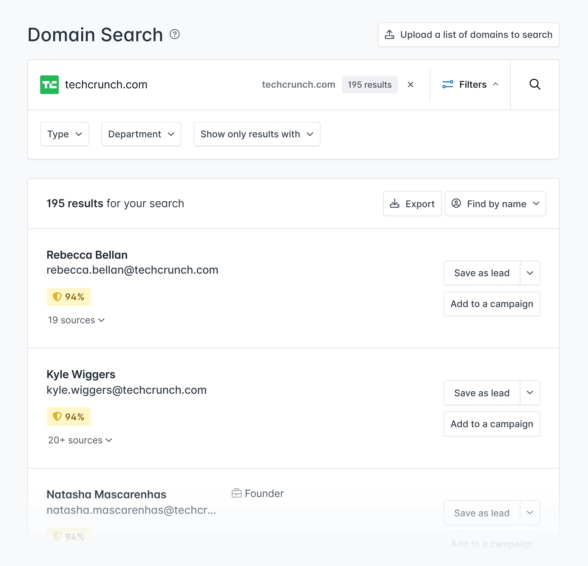 Hunter – Domain Search