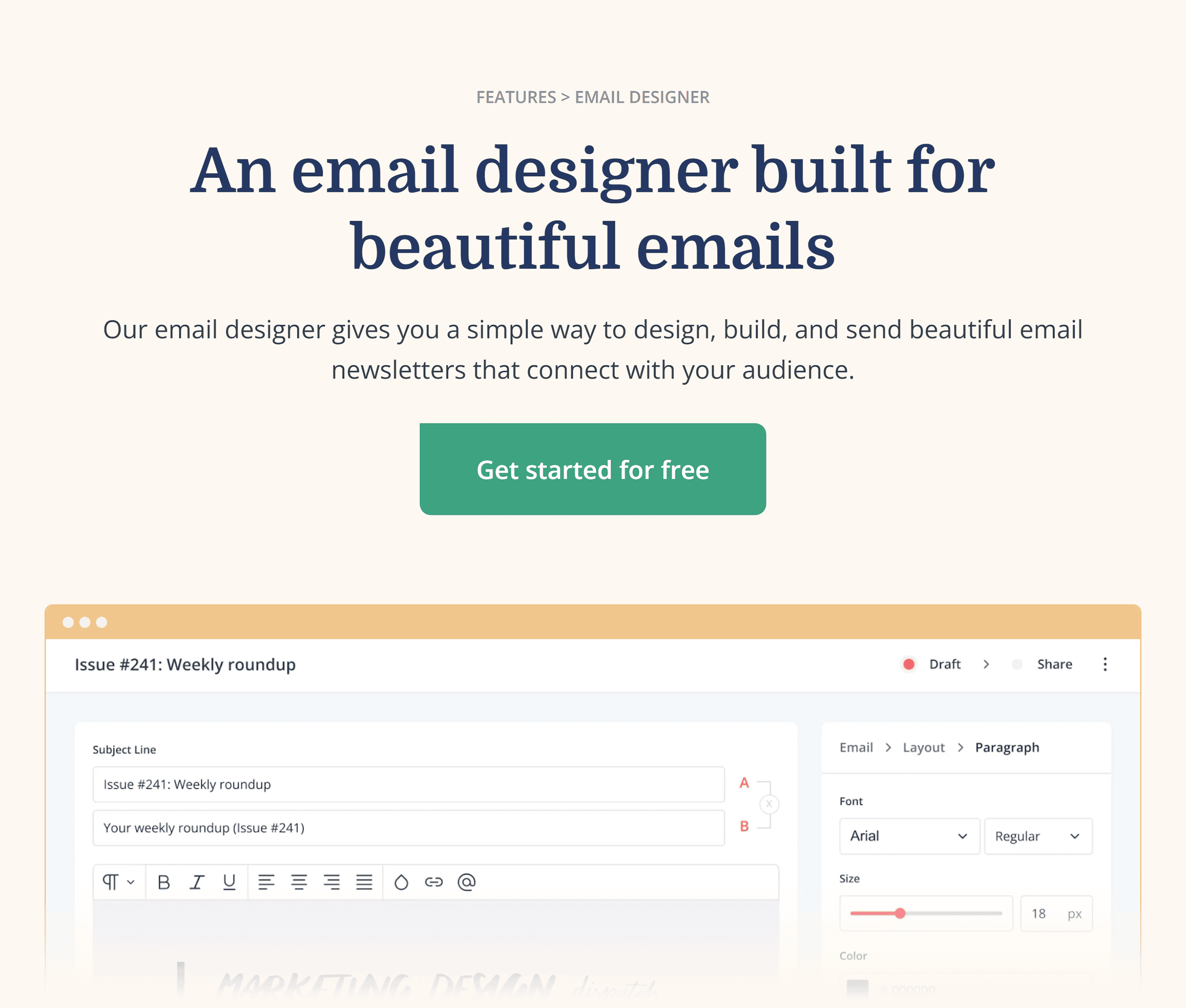 ConvertKit – Email designer
