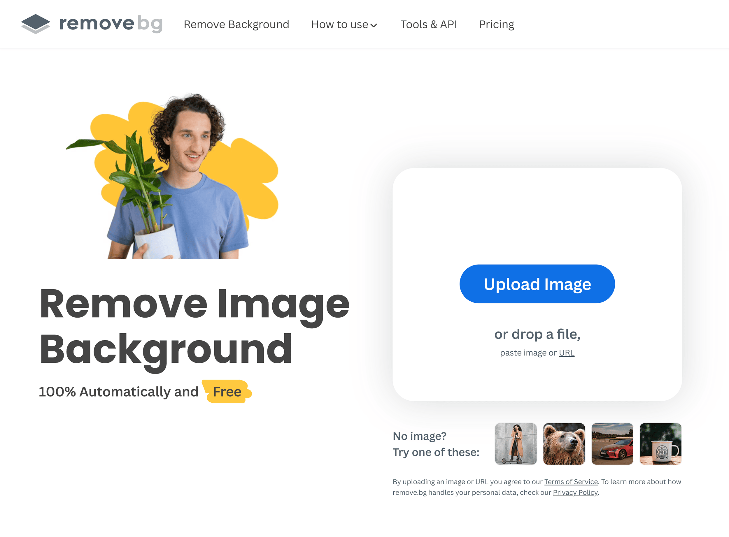 Remove.bg – Homepage