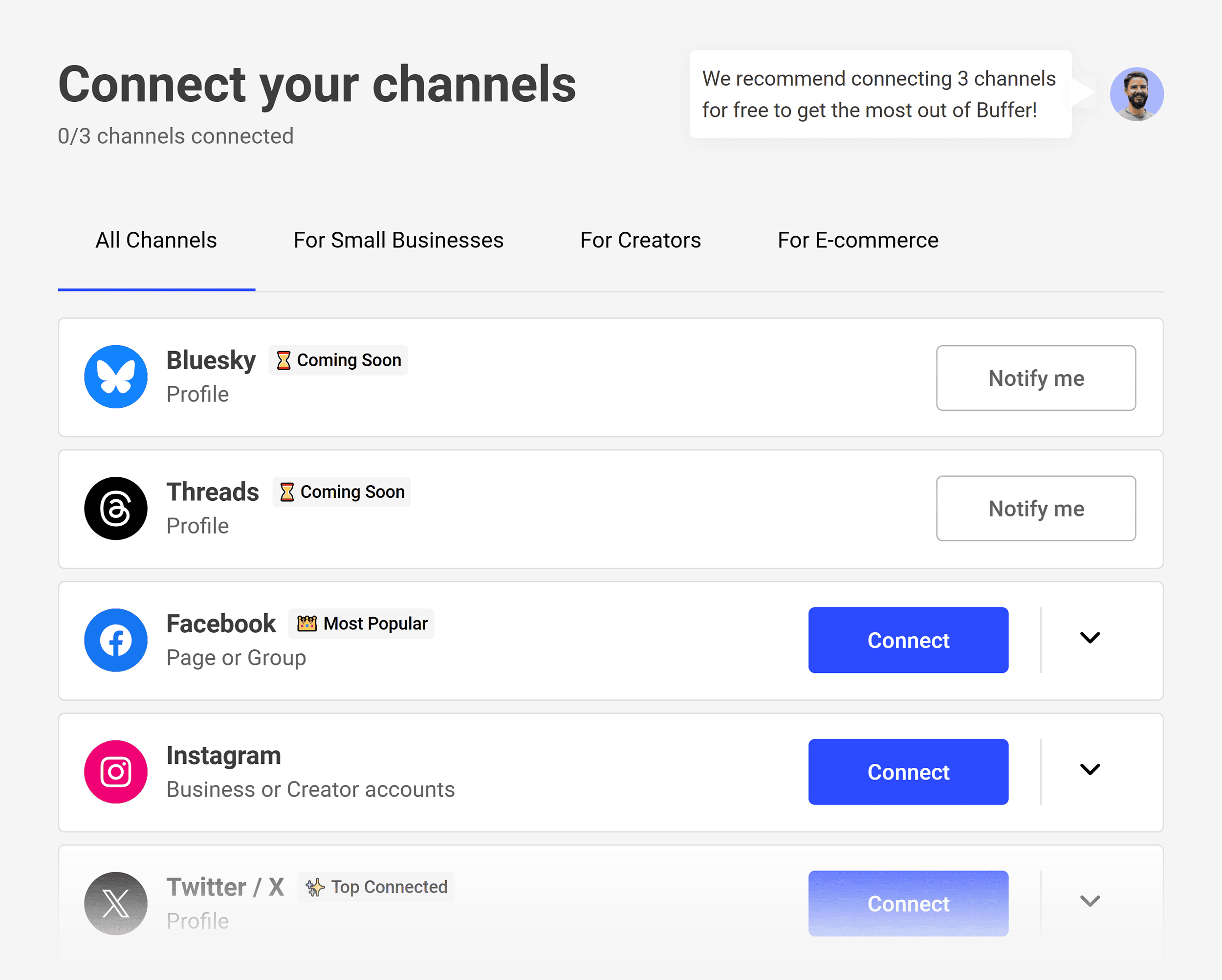 Buffer – Connect channels