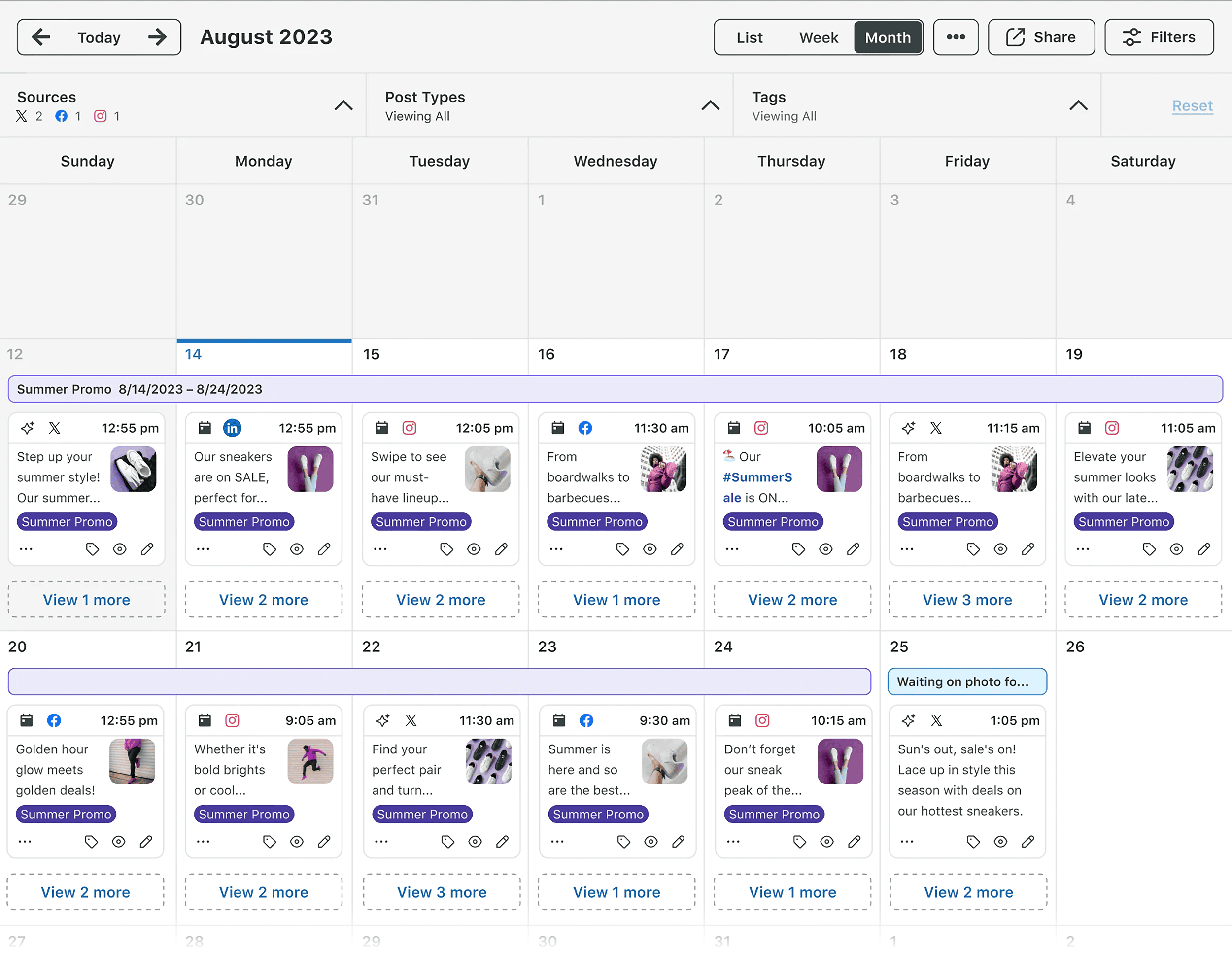 SproutSocial – Content Calendar