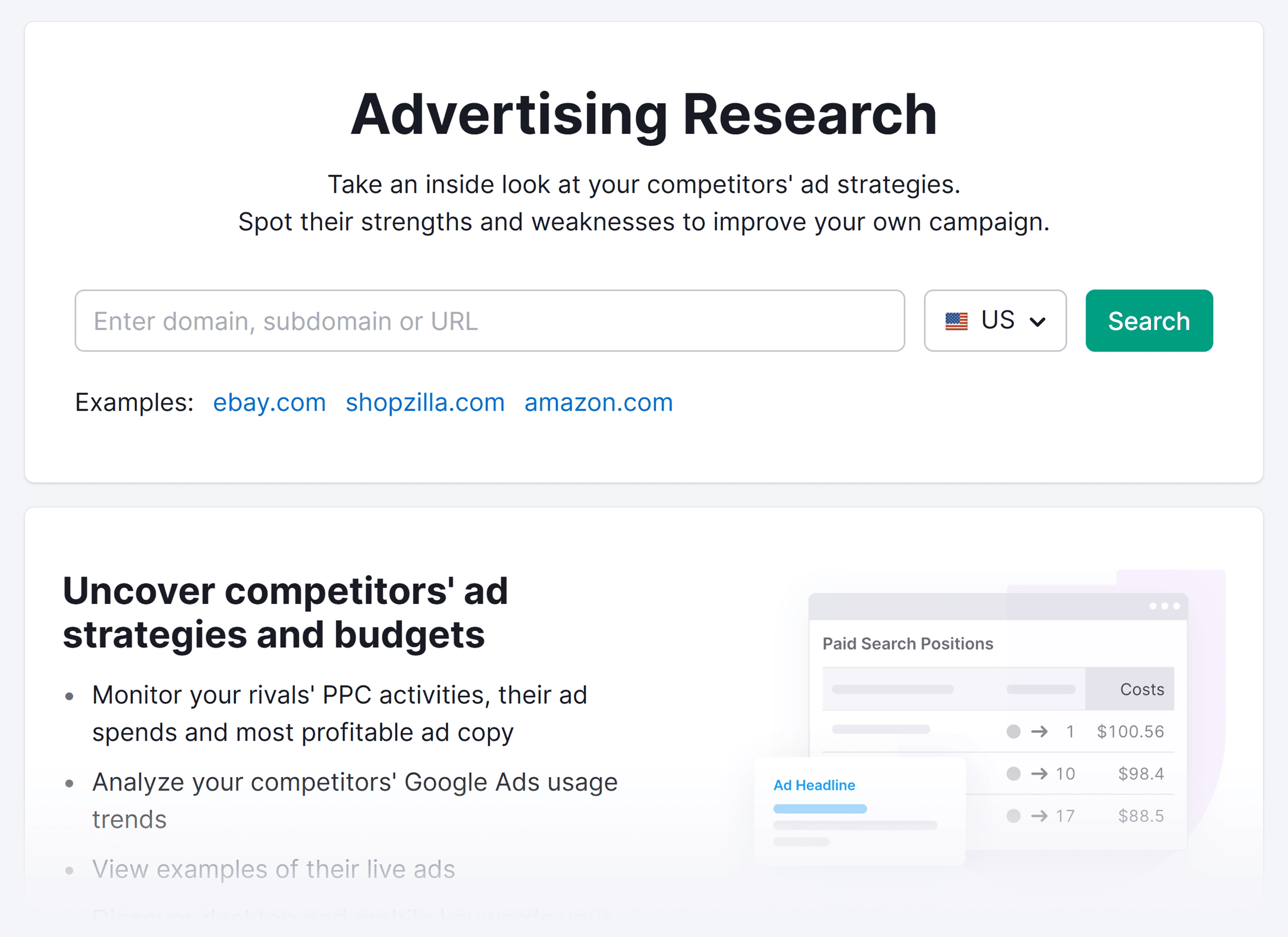 Semrush – Advertising Research